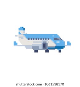 Airplane Blue Color Pixel Art 80s Stock Vector (Royalty Free) 1061538170