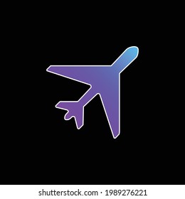 Airplane blue gradient vector icon