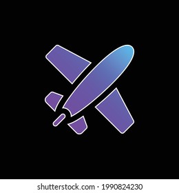 Airplane blue gradient vector icon