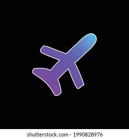 Airplane blue gradient vector icon
