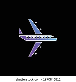 Icono del vector de gradiente azul del avión