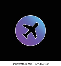 Airplane blue gradient vector icon