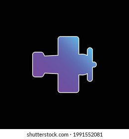 Icono del vector de gradiente azul del avión