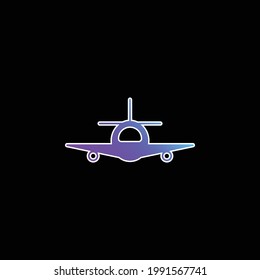 Airplane blue gradient vector icon