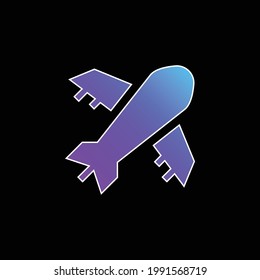 Airplane blue gradient vector icon