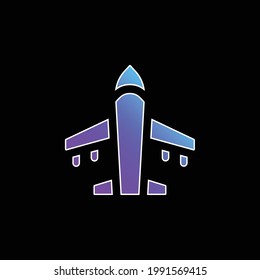 Airplane blue gradient vector icon