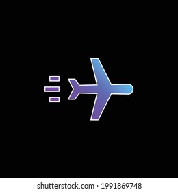 Airplane blue gradient vector icon