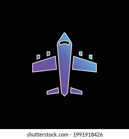 Icono del vector de gradiente azul del avión