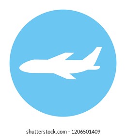 airplane blue icon
