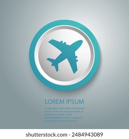 Airplane blue icon vector illustration design Logo Template