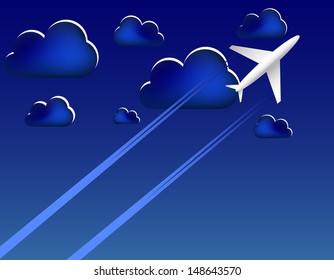 Airplane and blue sky