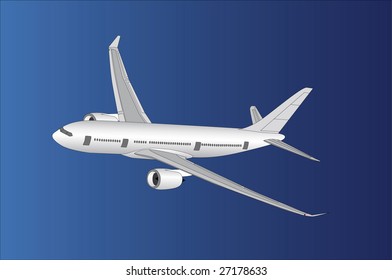 Airplane in blue sky