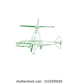 Airplane blueprint. Outline aircraft on isolated background. Vector illustration. Aviation drawing blueprint, plane sketch graphic