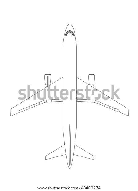 Airplane Blueprint Vector Stock Vector (Royalty Free) 68400274 ...