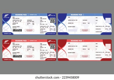 Airplane boarding pass blank template of flight banner airplane ticket vector
