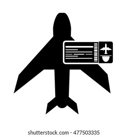 airplane and boarding pass icon