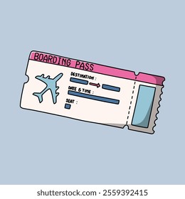 Airplane boarding pass. Airplane ticket