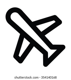 Airplane Bold Line Vector Icon 