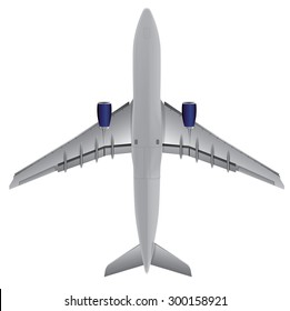 Airplane bottom view, Illustration Vector eps10