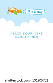 airplane it is a boy announcement card