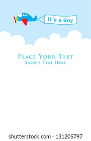 airplane it is a boy announcement card