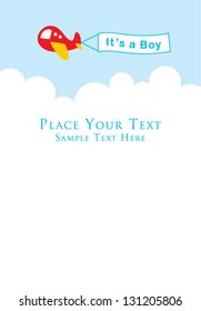 airplane it is a boy announcement card