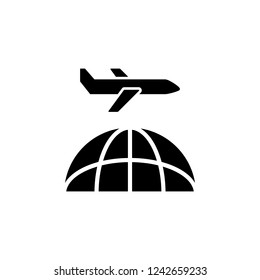 airplane, business icon. Simple glyph vector of business set for UI and UX, website or mobile application