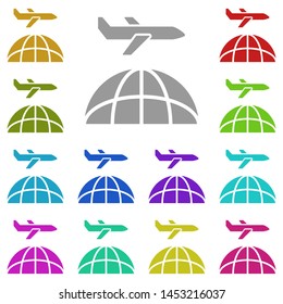 airplane, business multi color icon. Simple glyph, flat illustration of Business global icons for UI and UX, website or mobile application