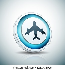 Airplane button illustration