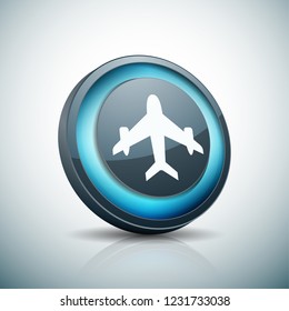 Airplane button illustration