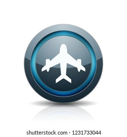 Airplane button illustration