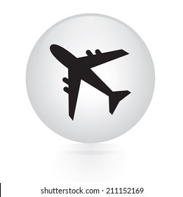 Airplane button web icon 