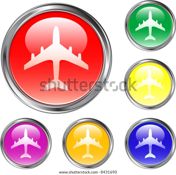 Airplane Buttons Stock Vector (Royalty Free) 8431690 | Shutterstock