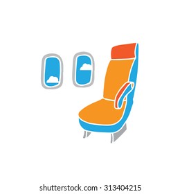 Airplane Cabin Cartoon Drawing Vector: เวกเตอร์สต็อก (ปลอดค่าลิขสิทธิ์