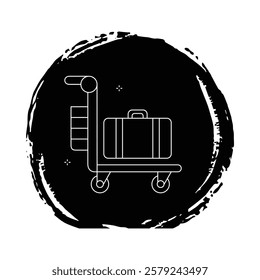 Airplane Cabin Food Cart Vector Icon Design