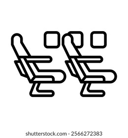 Airplane Cabin icon line vector illustration