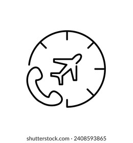 Airplane call centre. Ticketing and flight support. Pixel perfect icon