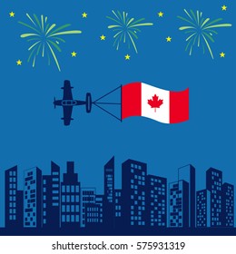 airplane Canada flag icon vector illustration