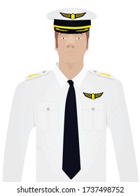 Airplane captain. front view. vector illustration