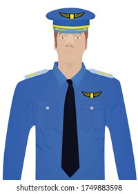 Airplane captain. front view. vector illustration
