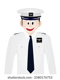 Airplane captain. front view. vector illustration