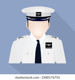 Airplane captain. front view. vector illustration