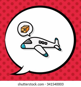 airplane cargo doodle, speech bubble