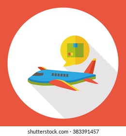 airplane cargo flat icon