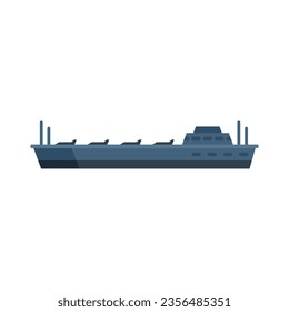 Airplane carrier icon flat vector. Navy ship. Naval top view isolated