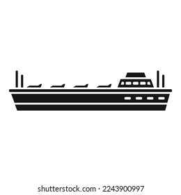 Airplane carrier icon simple vector. Navy ship. Naval top view