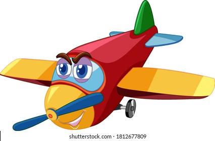 Airplane Cartoon Character Big Eyes Isolated Stock Vector (Royalty Free ...