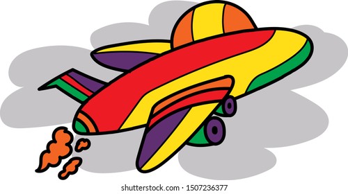 AIRPLANE CARTOON CUTE VECTOR ICON  ILLUSTRATION