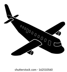 Airplane cartoon Silhouette vector