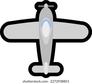 airplane cartoon simple vector icon